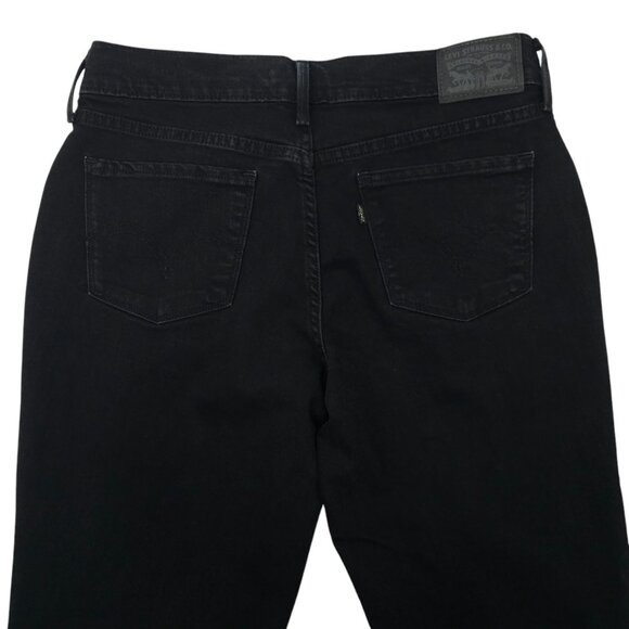 Levis 505 Straight Jeans Womens Size 27 Stretch Denim Mid Rise 5 Pocket Black - Picture 11 of 15